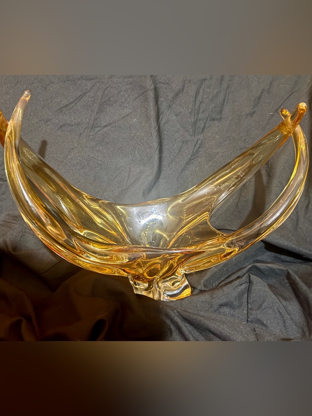 Amber Glass Decorative Bowl - Home Accents